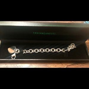 Silver heart tag bracelet